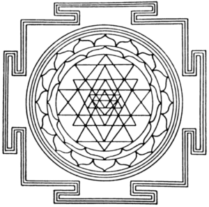 Sri Yantra Mandala (By N.Manytchkine (Own work) [GFDL (http://www.gnu.org/copyleft/fdl.html), CC-BY-SA-3.0 (http://creativecommons.org/licenses/by-sa/3.0/) or CC BY-SA 2.5-2.0-1.0 (http://creativecommons.org/licenses/by-sa/2.5-2.0-1.0)], via Wikimedia Commons)