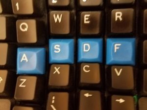 Photo of keyboard home row