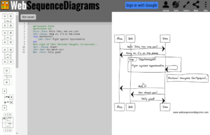 screenshot of WebSequenceDiagrams